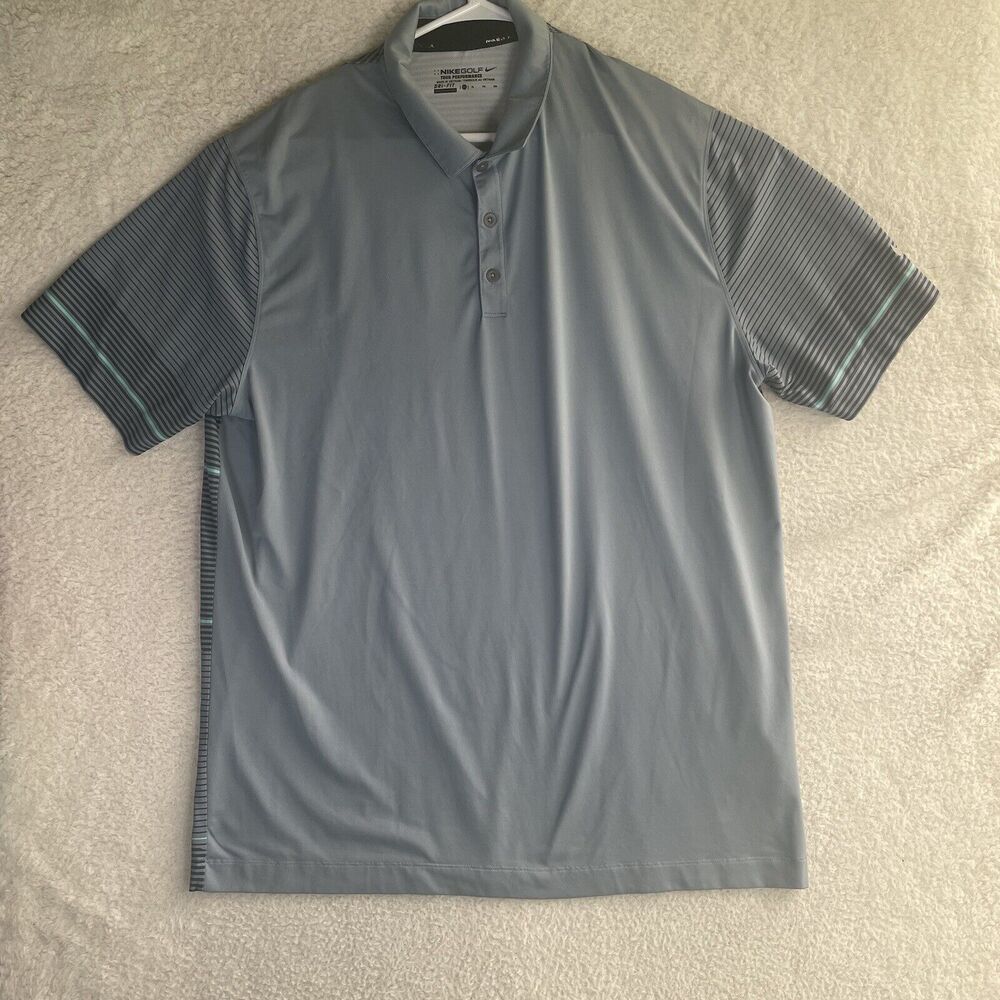 Nike Golf Polo Shirt Mens XL Gray Tour Performance Short Sleeve Dri Fit